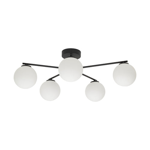 ELTON Black 5-Light Scandinavian Ceiling Light for Living Room, Bedroom & Hallway