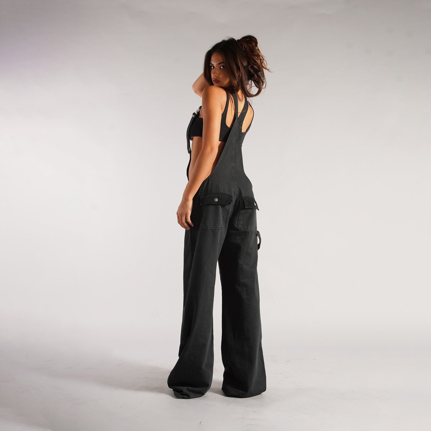 Women's Loose Fit Denim Jumpsuit – Y2K Wide Leg Suspender Overalls